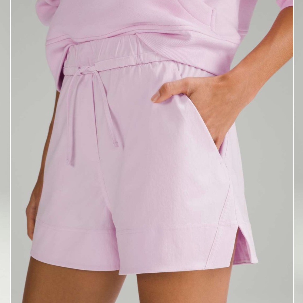 Xslululemon Athletica Cinchable Waist Hr Woven Short 3.5” Meadowsweet Pink 690